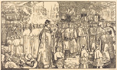 Corpus Christi -kulkue Nantesissa Fete Dieu -kulkue Nantesissa, 1901. tekijältä Auguste Lepere