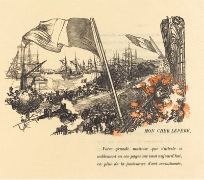 Dedikaatiosivu, julkaistu 1900. tekijältä Auguste Lepere