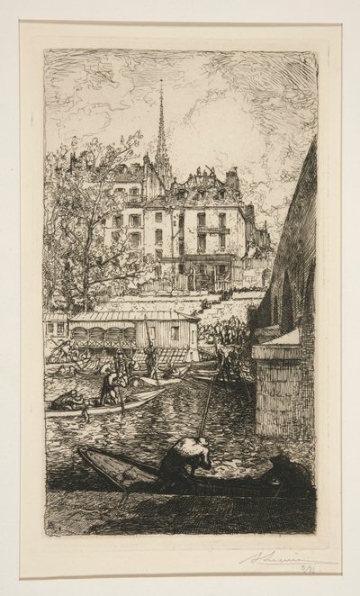 D?molition de la maison de Sabra, pr?s du Palais de Justice (Sabran talon purku, lähellä oikeuspalatsia) tekijältä Auguste Lepere