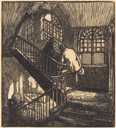 Sen talon portaikko, jossa Chateau Rouge oli, julkaistu 1901. tekijältä Auguste Lepere