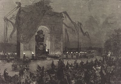 Victor Hugon hautajaiset. Vigilia, 1885. tekijältä Auguste Lepere