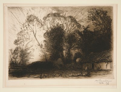 Mökki? Rousseau (Vend?e) (mökki Rousseaussa [Vendee]) tekijältä Auguste Lepere