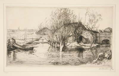 La masure inond?e (Vend?e) (The Flooded Hovel [Vendee]) tekijältä Auguste Lepere