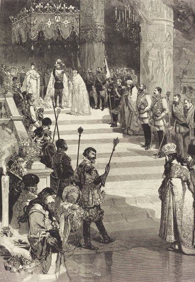 Venäjän keisari Aleksanteri III:n kruunaus 27.5.1883. tekijältä Auguste Lepere