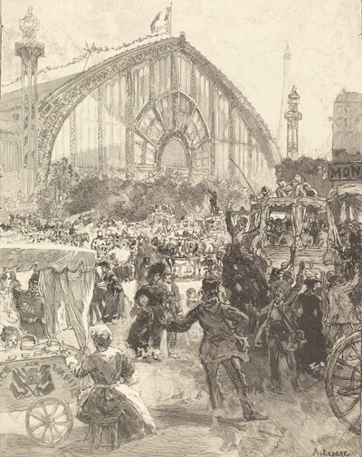 The Palace of Machines, julkaistu 1889. tekijältä Auguste Lepere