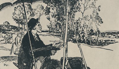 Maisemapiirtäjä, 1919 tekijältä Auguste Louis Lepère