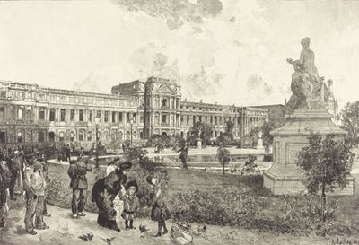 Les ruïnes del palau de les Tulleries abans de la seva demolició, 1883. finlandès tekijältä Auguste Lepere