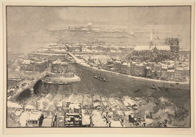 Pariisi lumen alla, tästä päivästä lähtien St. Gervais (Pariisi lumen alla, St. Gervaisin huipulta katsottuna) tekijältä Auguste Lepere