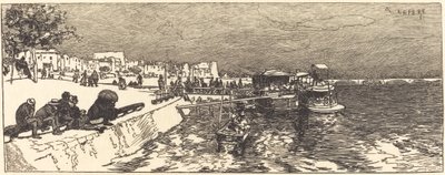 Bercyn laituri (Embarcadere a Bercy) tekijältä Auguste Lepere