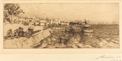Bercyn laituri (Embarcadere, Quai de Bercy) tekijältä Auguste Lepere