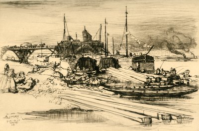 Station Quay: Julkinen kaatopaikka, 1908. tekijältä Auguste Louis Lepère