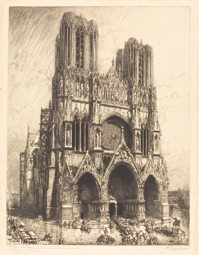 Reimsin katedraali (Cathedral de Reims) tekijältä Auguste Lepere