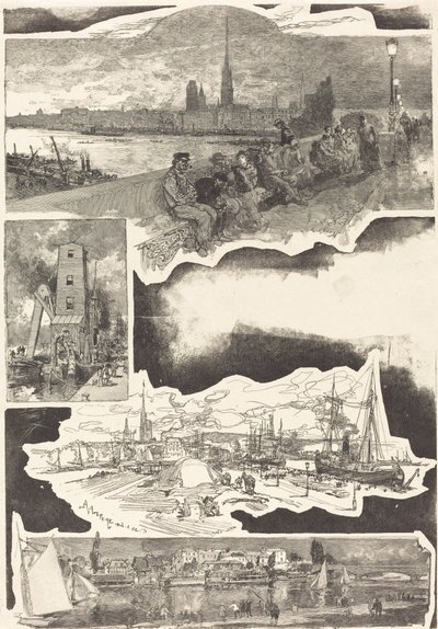 Rouen, 1888. tekijältä Auguste Lepere