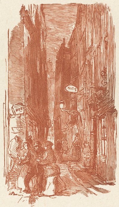 Rue Saint-Severin, julkaistu 1901. tekijältä Auguste Lepere