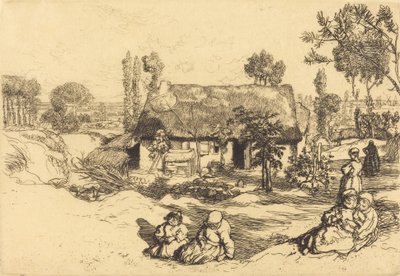 Köyhien turvakoti, Vendee Le nid de pauvres, Vendee, 1909. tekijältä Auguste Lepere
