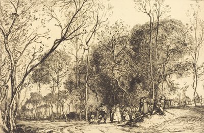 Kesä Saint-Martinissa, menneet häät Ete de la Saint-Martin, la noce qui passe, 1908. tekijältä Auguste Lepere