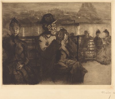 Seinen rannalla yöllä tekijältä Auguste Lepere