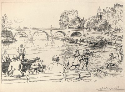 Watering Place Pont Mariessa, 1915 tekijältä Auguste Louis Lepère