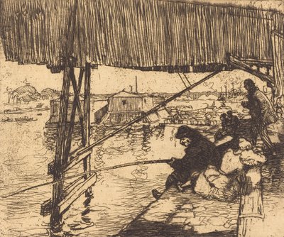 Bercyn sillan alla Sous le pont de Bercy, 1894. tekijältä Auguste Lepere