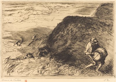 Wreckers, Saint-Jean-de-Monts (hylkyryöstäjät, Saint-Jean-de-Monts) tekijältä Auguste Lepere