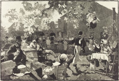 Cabaret du Coq de Bruyère Bois de Meudonissa tekijältä Auguste Lepère after Daniel Vierge