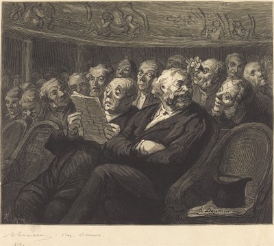Orkesterin istuimet tekijältä Auguste Lepère after Honoré Daumier