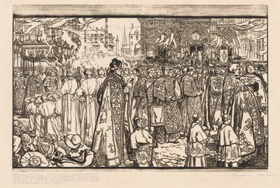 Corpus Christi -kulkue Nantesissa tekijältä Auguste Louis Lepère