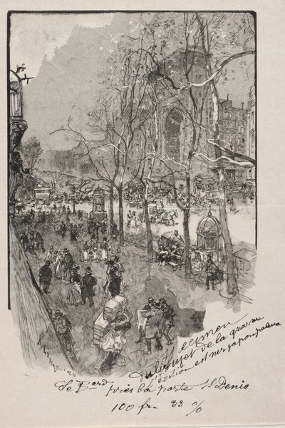 Boulevards, lähellä Porte St. Denis tekijältä Auguste Louis Lepère