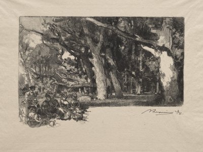 Keskipäivä metsässä tekijältä Auguste Louis Lepère