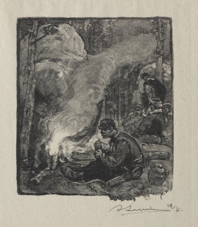 Metsätyöntekijöiden ateria tekijältä Auguste Louis Lepère