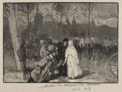 Poistuminen Chatelet-teatterista tekijältä Auguste Louis Lepère