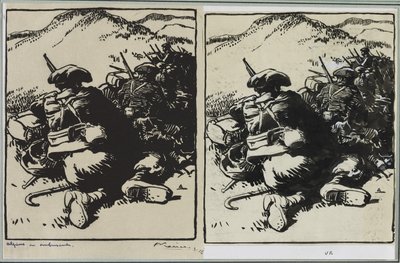 Alpit väijytyksessä, 1914. tekijältä Auguste Louis Lepère