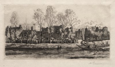 Amiens, Sommen ranta, 1907. tekijältä Auguste Louis Lepère