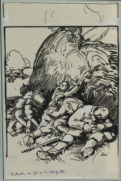 Chipotte Passin taistelu, 1914. tekijältä Auguste Louis Lepère