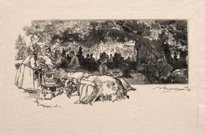 Mere Pichardin ruokala, 1888. tekijältä Auguste Louis Lepère