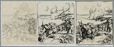 Marnen liikkeen alku, 1914. tekijältä Auguste Louis Lepère