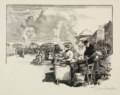 Laituri omnibus-veneille. tekijältä Auguste Louis Lepère