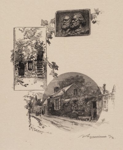 Fontainebleaun metsä: sisäänpääsy Rousseaun studioon ja Millet Homeen tekijältä Auguste Louis Lepère