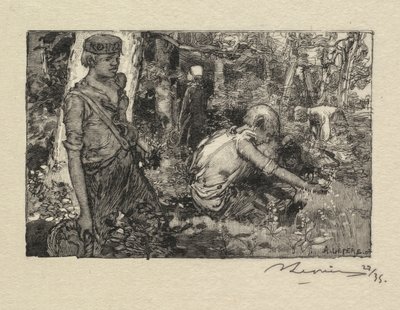 Fontainebleaun metsä: Gatherine La Forêt de Fontainebleau..., 1890. tekijältä Auguste Louis Lepère