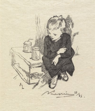Fontainebleaun metsä: Poika suden kanssa Fontainebleaun metsä: Poika suden kanssa, 1890. tekijältä Auguste Louis Lepère
