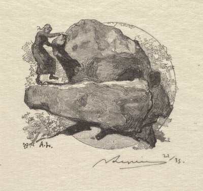 Fontainebleaun metsä: vapiseva kallio Fontainebleaun metsä: vapiseva kallio, 1890. tekijältä Auguste Louis Lepère
