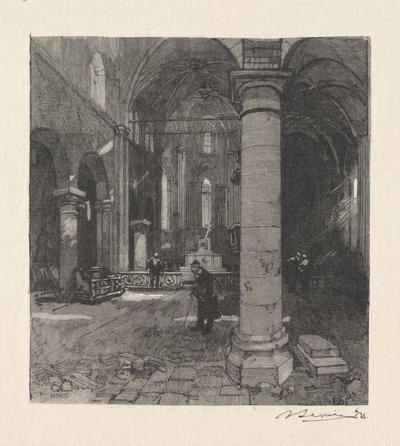 Kirkon sisätilat tekijältä Auguste Louis Lepère
