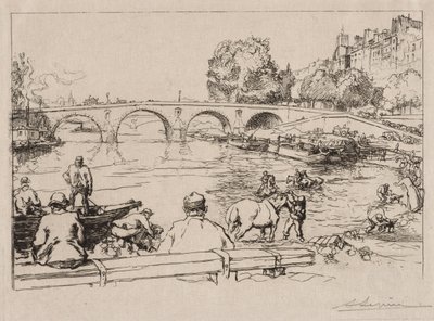 Watering Place Pont Mariessa, 1912. tekijältä Auguste Louis Lepère