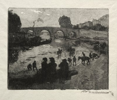 Pont Marien juomakaukalo. tekijältä Auguste Louis Lepère