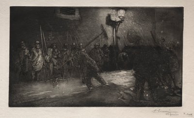 Yön lakaisukoneiden kutsu, 1890. tekijältä Auguste Louis Lepère