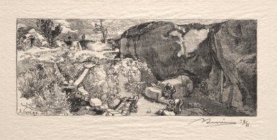 Hiekkakivilouhos, 1890. tekijältä Auguste Louis Lepère