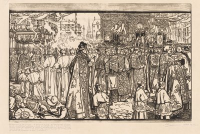 Corpus Christi -kulkue Nantesissa tekijältä Auguste Louis Lepère