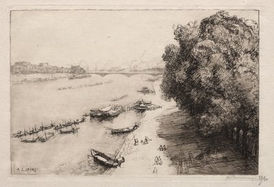 Seine Pont Nationalessa, 1914. tekijältä Auguste Louis Lepère