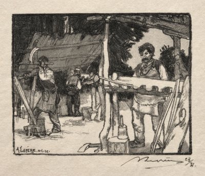 The Lath Maker, 1889. tekijältä Auguste Louis Lepère