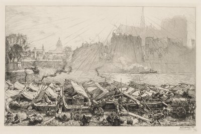Suuret omenamarkkinat, 1917. tekijältä Auguste Louis Lepère